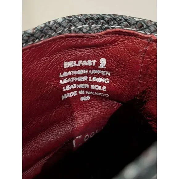 Freebird by Steven Belfast Booties Women's 9 Black Multi Blue Snake - Picture 9 of 12